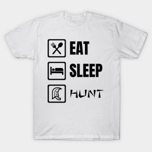 Eat Sleep Hunt Black T-Shirt